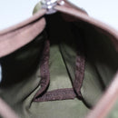 PRADA Pouch Nylon Khaki Silver Auth bs21351-17