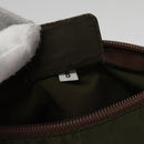 PRADA Pouch Nylon Khaki Silver Auth bs21351-12