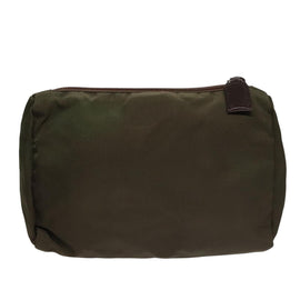 PRADA Pouch Nylon Khaki Silver Auth bs21351 - 0