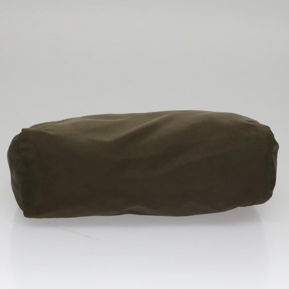 PRADA Pouch Nylon Khaki Silver Auth bs21351