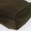 PRADA Pouch Nylon Khaki Silver Auth bs21351-7