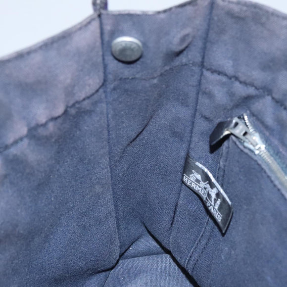 HERMES Fourre Tout PM Tote Bag Canvas Black Navy Auth bs21354