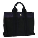 HERMES Fourre Tout PM Tote Bag Canvas Black Navy Auth bs21354-1