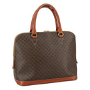 CELINE Macadam Canvas Hand Bag PVC Leather Brown Gold Auth bs21413-1