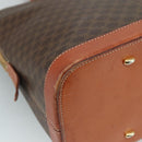 CELINE Macadam Canvas Hand Bag PVC Leather Brown Gold Auth bs21413-17