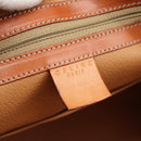 CELINE Macadam Canvas Hand Bag PVC Leather Brown Gold Auth bs21413-18
