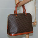 CELINE Macadam Canvas Hand Bag PVC Leather Brown Gold Auth bs21413-23