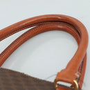 CELINE Macadam Canvas Hand Bag PVC Leather Brown Gold Auth bs21413-14