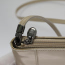 Christian Dior Shoulder Bag Patent leather Beige Silver Auth bs21422-13