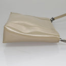 Christian Dior Shoulder Bag Patent leather Beige Silver Auth bs21422-3