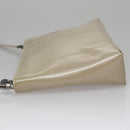 Christian Dior Shoulder Bag Patent leather Beige Silver Auth bs21422-4