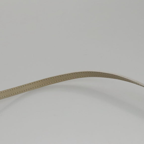 Christian Dior Shoulder Bag Patent leather Beige Silver Auth bs21422