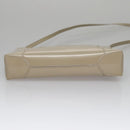 Christian Dior Shoulder Bag Patent leather Beige Silver Auth bs21422-5