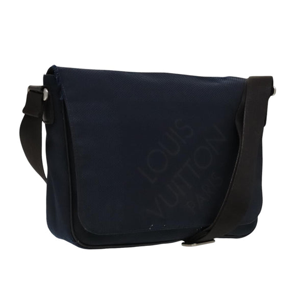 LOUIS VUITTON Damier Geant Petite Message Shoulder Bag Navy N41127 Auth bs21447