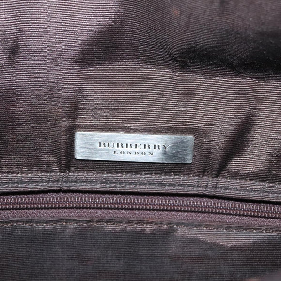 BURBERRY Shoulder Bag Nylon Leather Brown Auth bs21448