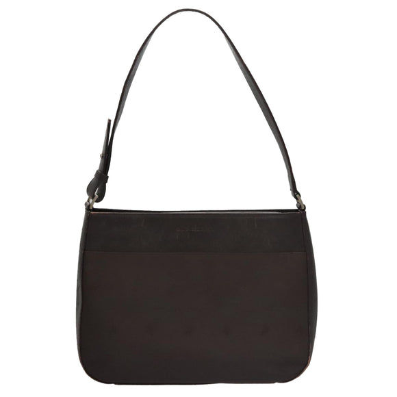 BURBERRY Shoulder Bag Nylon Leather Brown Auth bs21448