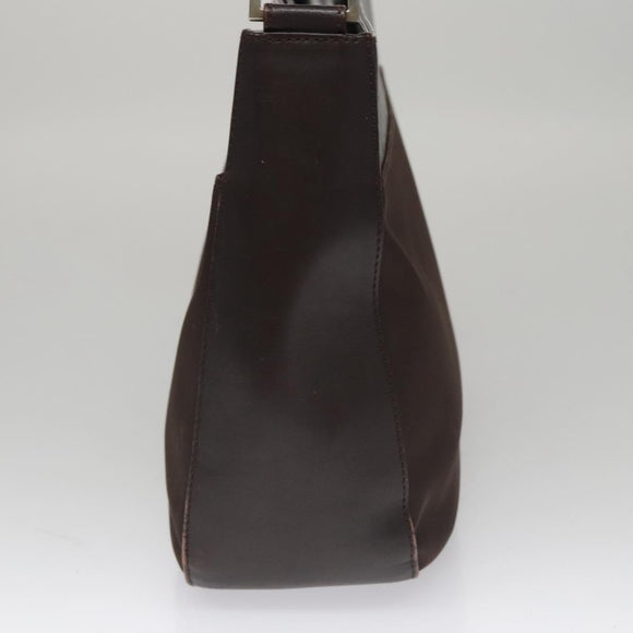 BURBERRY Shoulder Bag Nylon Leather Brown Auth bs21448