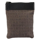 BVLGARI Shoulder Bag Canvas Brown Auth bs21453-13