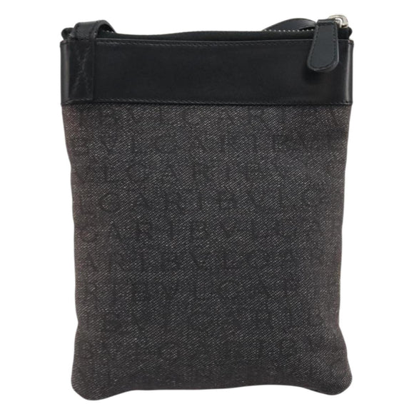 BVLGARI Shoulder Bag Canvas Brown Auth bs21453