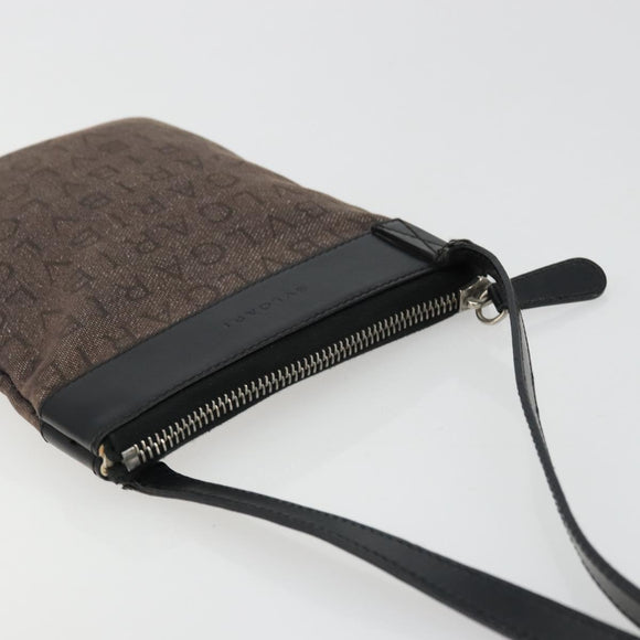 BVLGARI Shoulder Bag Canvas Brown Auth bs21453