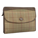 Burberrys Nova Check Clutch Bag Canvas Beige Auth bs21459-1