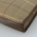 Burberrys Nova Check Clutch Bag Canvas Beige Auth bs21459-15