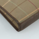 Burberrys Nova Check Clutch Bag Canvas Beige Auth bs21459-11