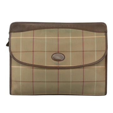 Burberrys Nova Check Clutch Bag Canvas Beige Auth bs21459 - 0