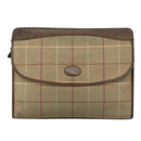 Burberrys Nova Check Clutch Bag Canvas Beige Auth bs21459-13