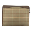 Burberrys Nova Check Clutch Bag Canvas Beige Auth bs21459-2
