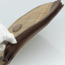 Burberrys Nova Check Clutch Bag Canvas Beige Auth bs21459-6