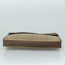 Burberrys Nova Check Clutch Bag Canvas Beige Auth bs21459-6