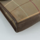 Burberrys Nova Check Clutch Bag Canvas Beige Auth bs21459-14