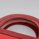 CHANEL Mademoiselle Choco Bar line Tote Bag Leather Red CC Auth bs21462-14