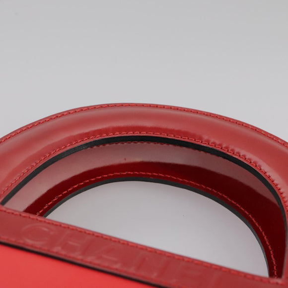 CHANEL Mademoiselle Choco Bar line Tote Bag Leather Red CC Auth bs21462