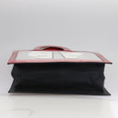 CHANEL Mademoiselle Choco Bar line Tote Bag Leather Red CC Auth bs21462-7