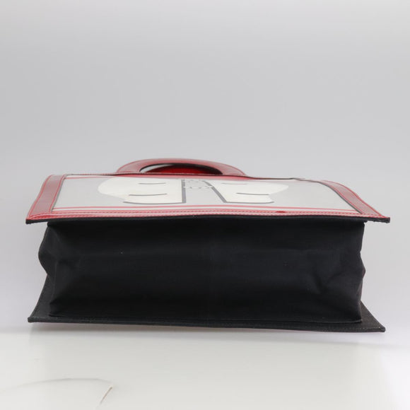 CHANEL Mademoiselle Choco Bar line Tote Bag Leather Red CC Auth bs21462