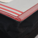 CHANEL Mademoiselle Choco Bar line Tote Bag Leather Red CC Auth bs21462-16