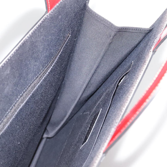 CHANEL Mademoiselle Choco Bar line Tote Bag Leather Red CC Auth bs21462