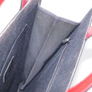 CHANEL Mademoiselle Choco Bar line Tote Bag Leather Red CC Auth bs21462-22