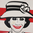 CHANEL Mademoiselle Choco Bar line Tote Bag Leather Red CC Auth bs21462-3