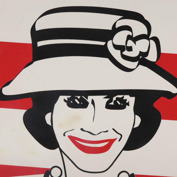 CHANEL Mademoiselle Choco Bar line Tote Bag Leather Red CC Auth bs21462