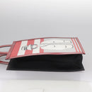 CHANEL Mademoiselle Choco Bar line Tote Bag Leather Red CC Auth bs21462-5