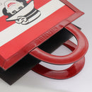 CHANEL Mademoiselle Choco Bar line Tote Bag Leather Red CC Auth bs21462-8