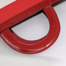 CHANEL Mademoiselle Choco Bar line Tote Bag Leather Red CC Auth bs21462-9