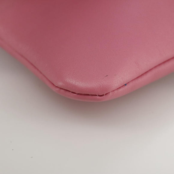 VALENTINO Pouch Leather Pink Auth bs21474
