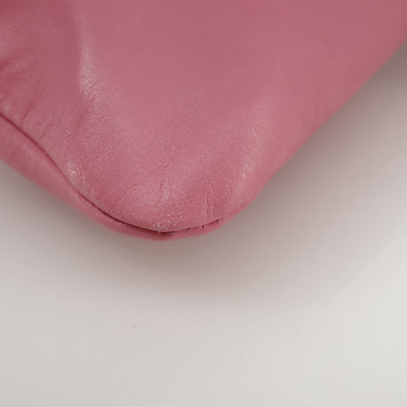 VALENTINO Pouch Leather Pink Auth bs21474