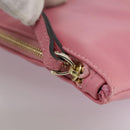 VALENTINO Pouch Leather Pink Auth bs21474-15