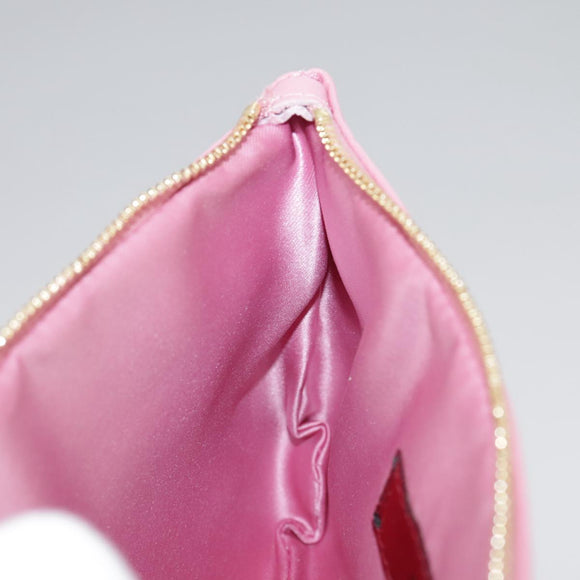 VALENTINO Pouch Leather Pink Auth bs21474