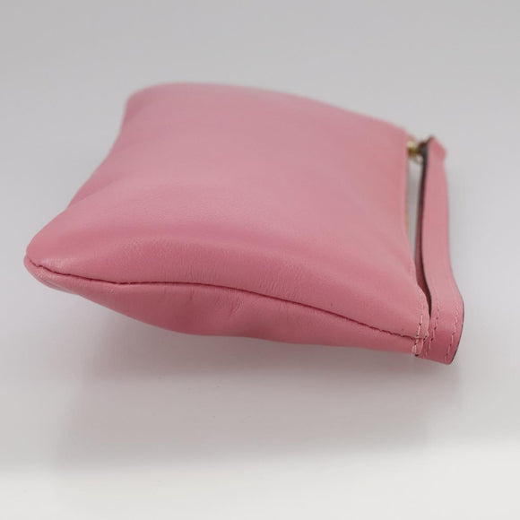 VALENTINO Pouch Leather Pink Auth bs21474